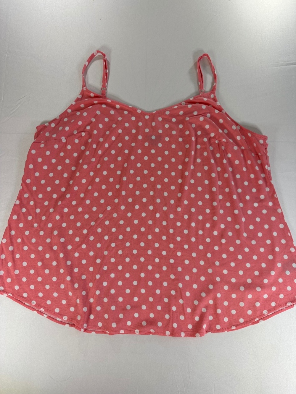 NWOT Torrid Polka Dot Camisole Tank Women's Size 4XL Coral Pink V-Neck Swing Top